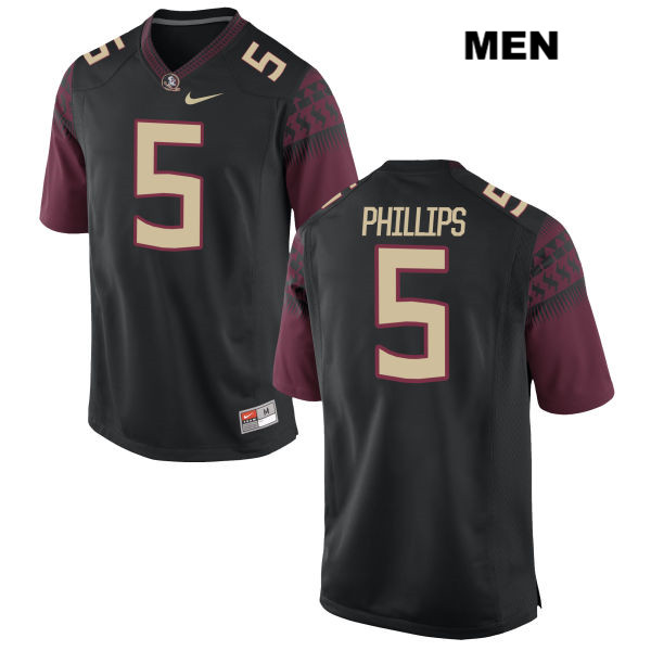 Men's NCAA Nike Florida State Seminoles #5 Da'Vante Phillips College Black Stitched Authentic Football Jersey UXS2469EC